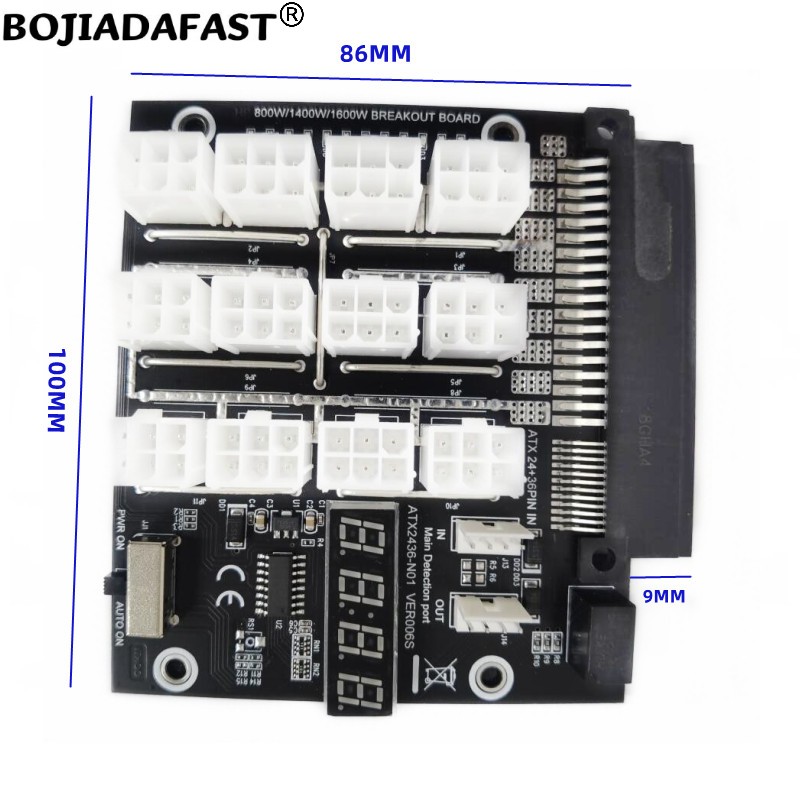 12 Ports PCIe 6Pin Stecker Bre – 2400W Server Psu Breakout Board Bewertung und Preis